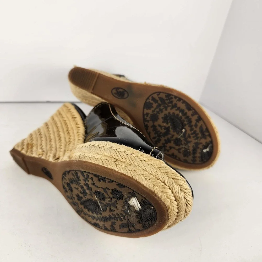 Sofft Women's‎ Slingback Platform Preppy Espadrilles Sandals Black Size 7.5M